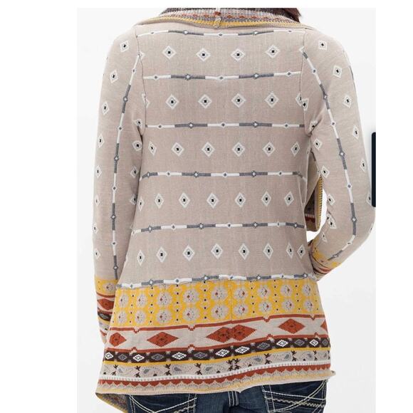 Freeway Mixed Print Southwestern Flyaway Cardigan Small - Picture 5 of 7